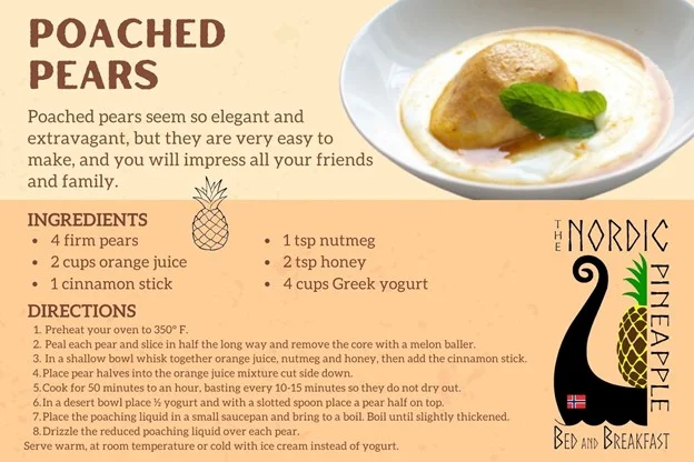 Recipe Card for Poached Pears