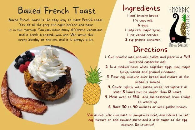 Recipe Card for Baked French Toast
